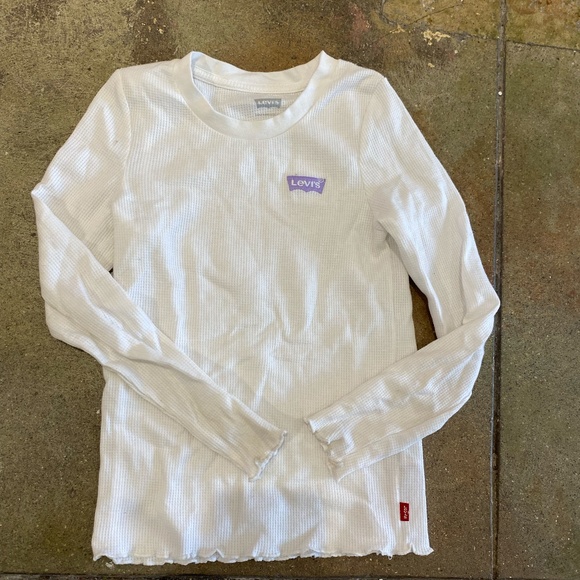 Girls Levi Long Sleeve Top in White Size Small - Picture 2 of 4